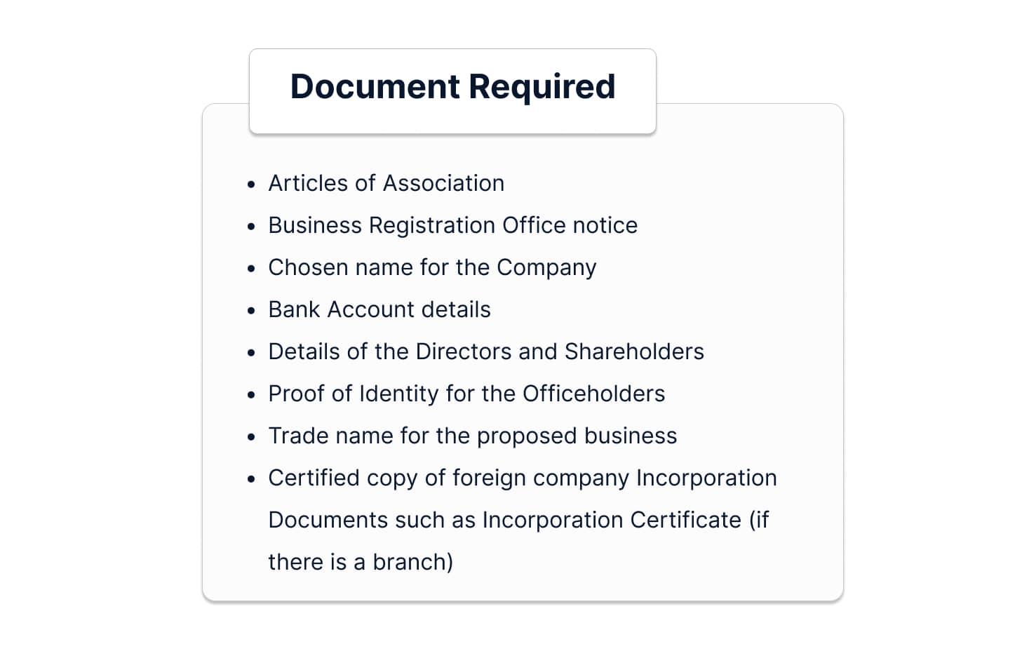 Documents for Company Registration in Hong Kong